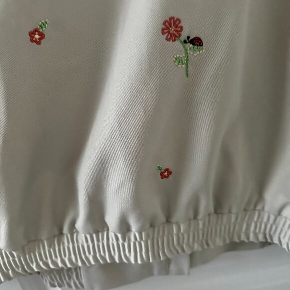 Vintage Alfred Dunner Tan Flower Embroidered Windbreaker Zip Jacket Plus Size 16 - Picture 13 of 16